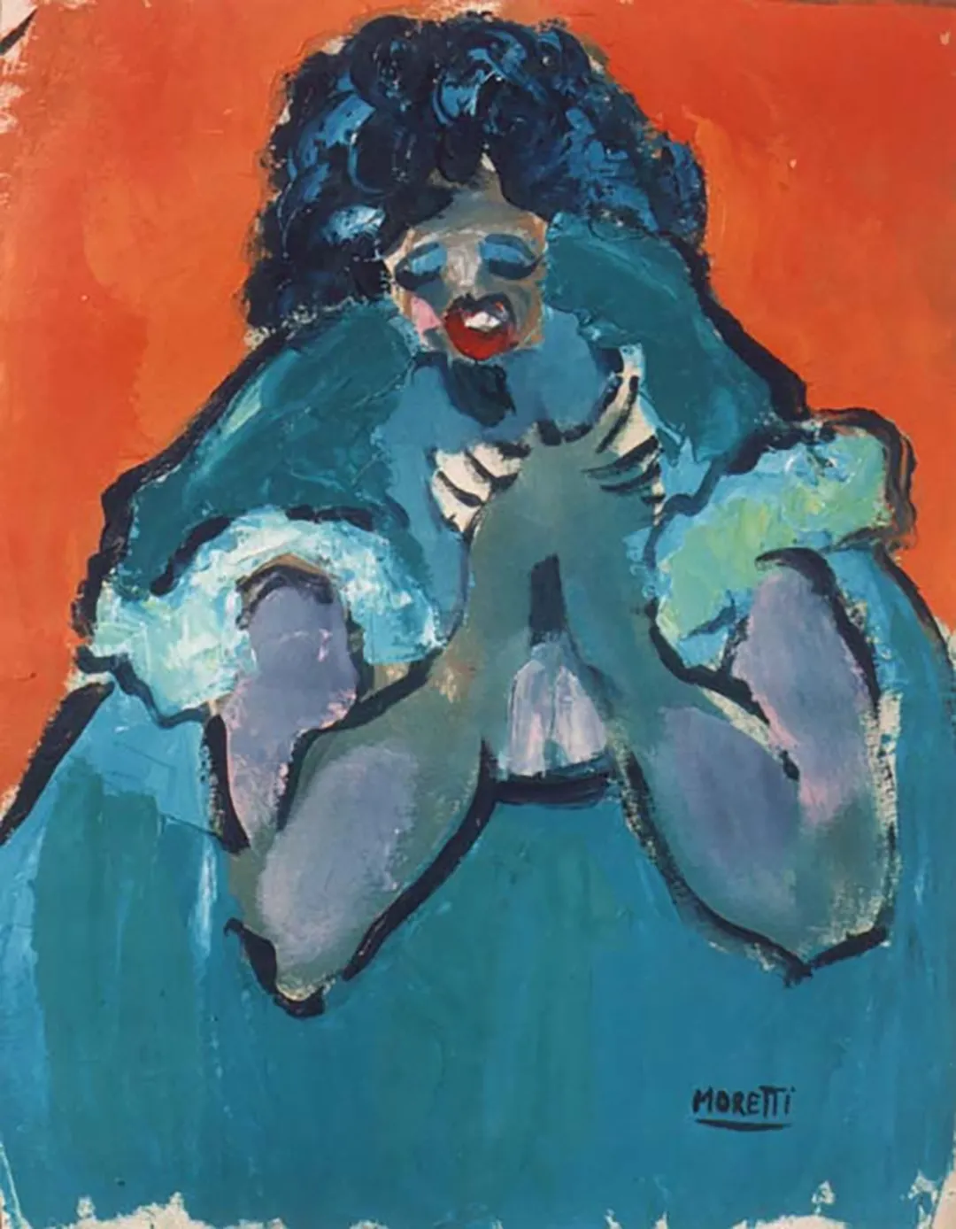 Cantante negra haciendo una reverencia